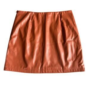 i Womens Brown Pleather mini Shirt - Size M‎